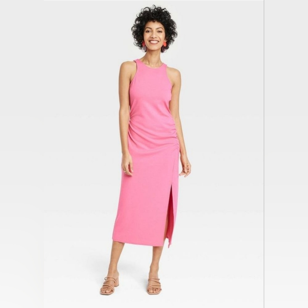 A. new. day. Pink midi dress